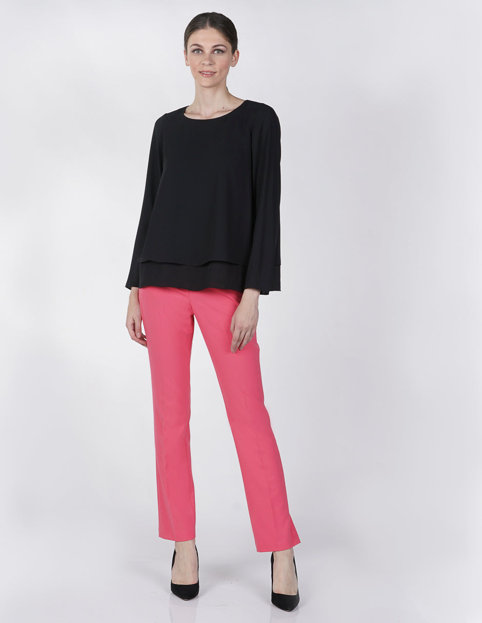Blusa para Dama Amori Negra manga larga