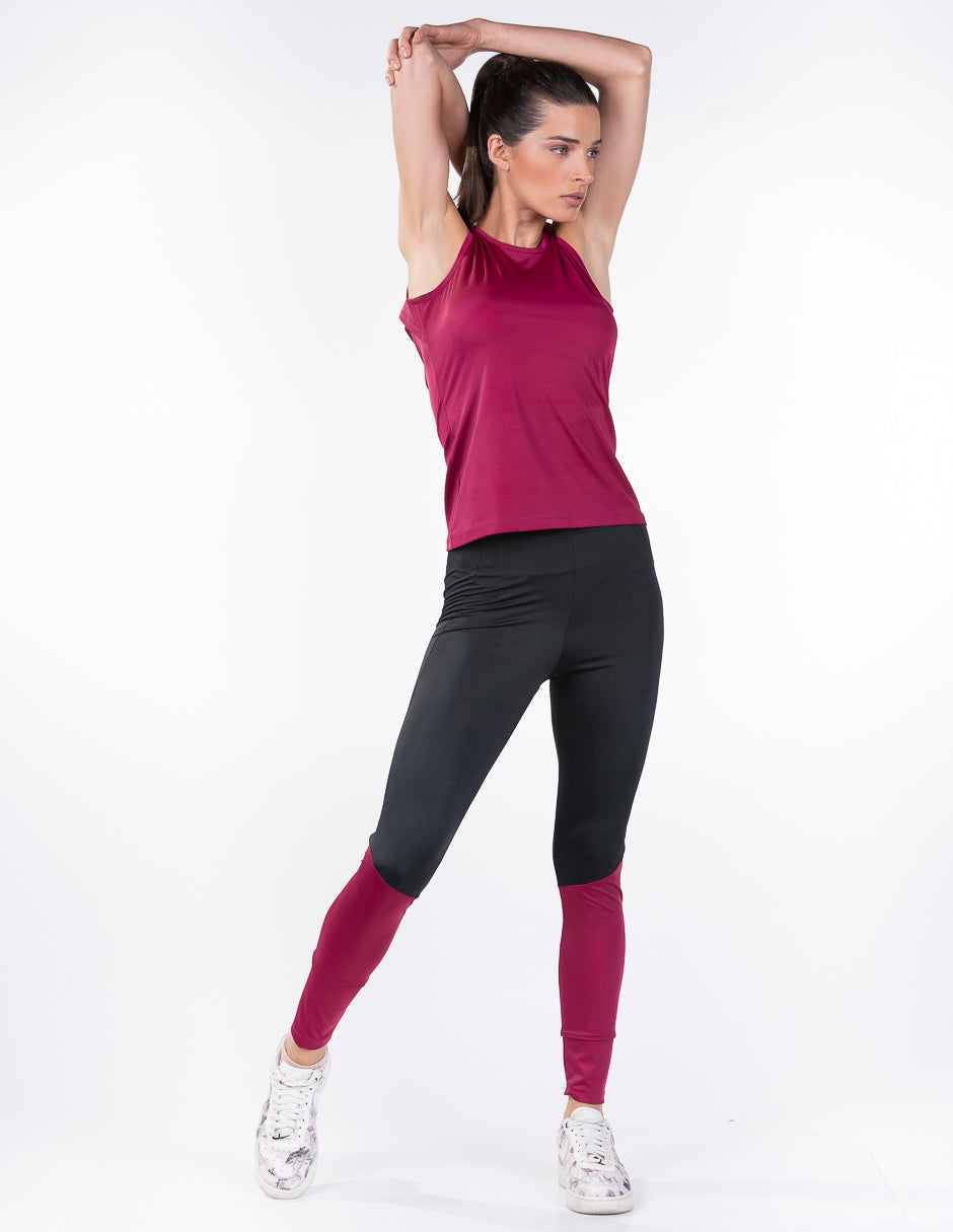 Playera sin mangas Mujer Invicta Negro Cereza