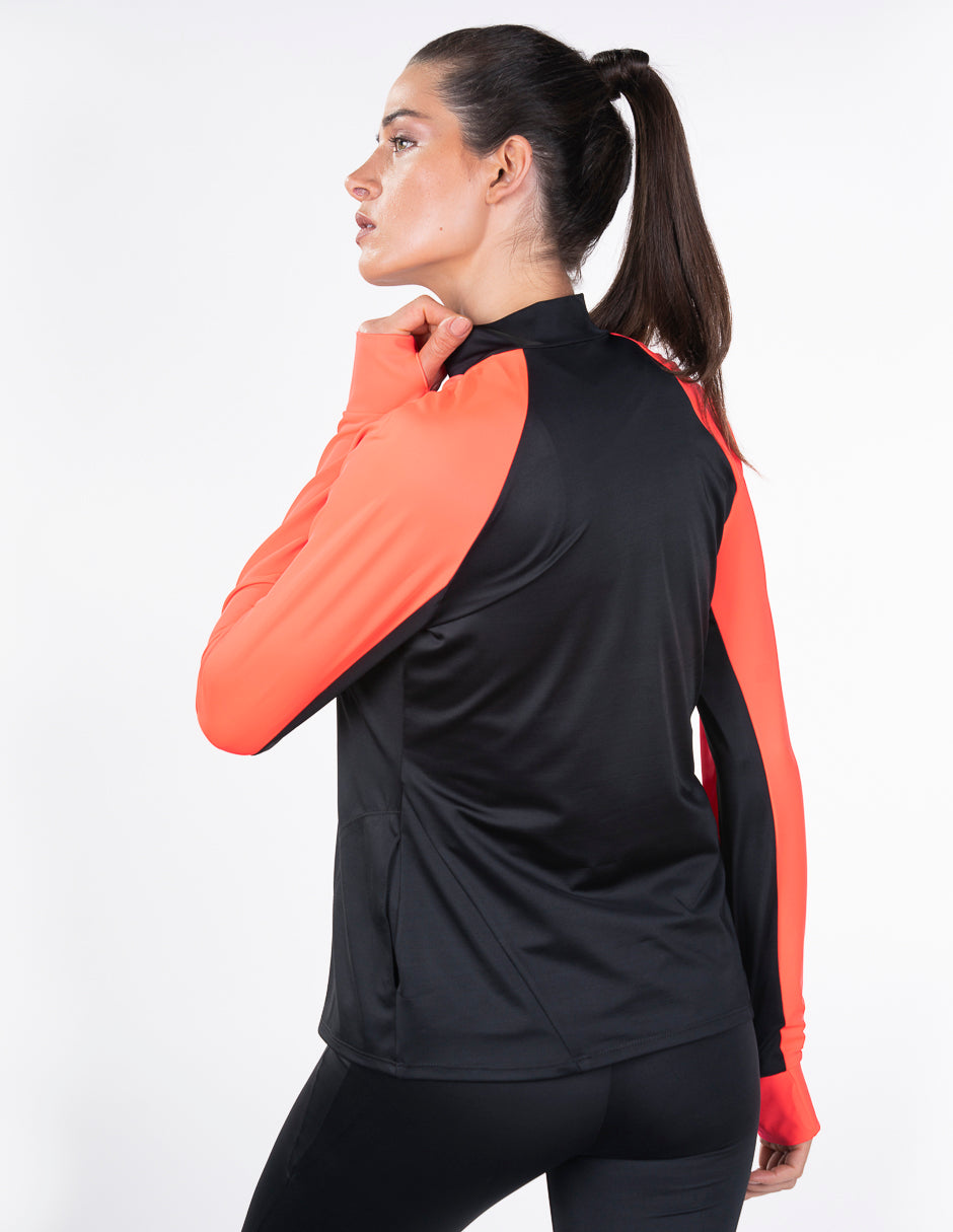 Sudadera Deportiva Mujer Invicta Negro Naranja