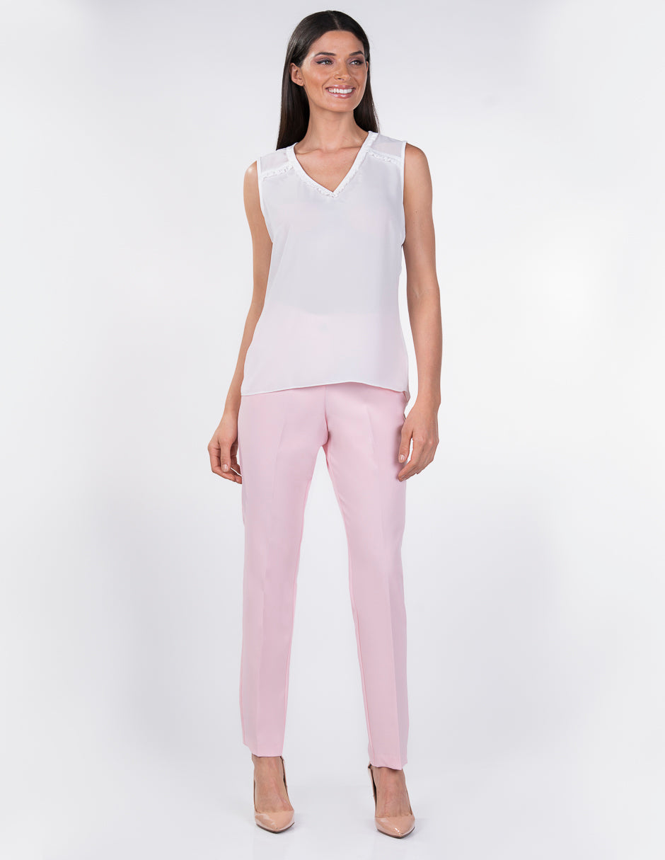 Blusa para Dama Amori Blanca sin Mangas