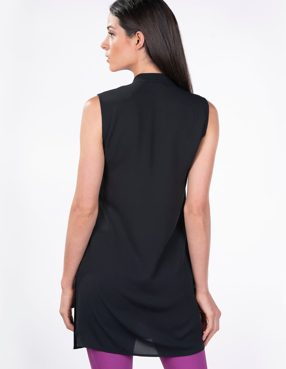 Blusa para Dama Amori Negra sin mangas