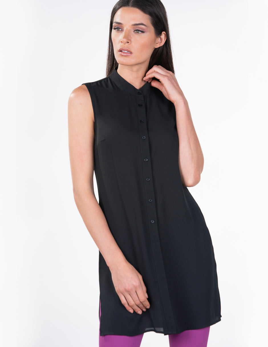Blusa para Dama Amori Negra sin mangas