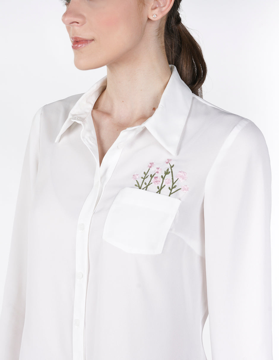 Blusa para Dama Amori Blanca manga larga