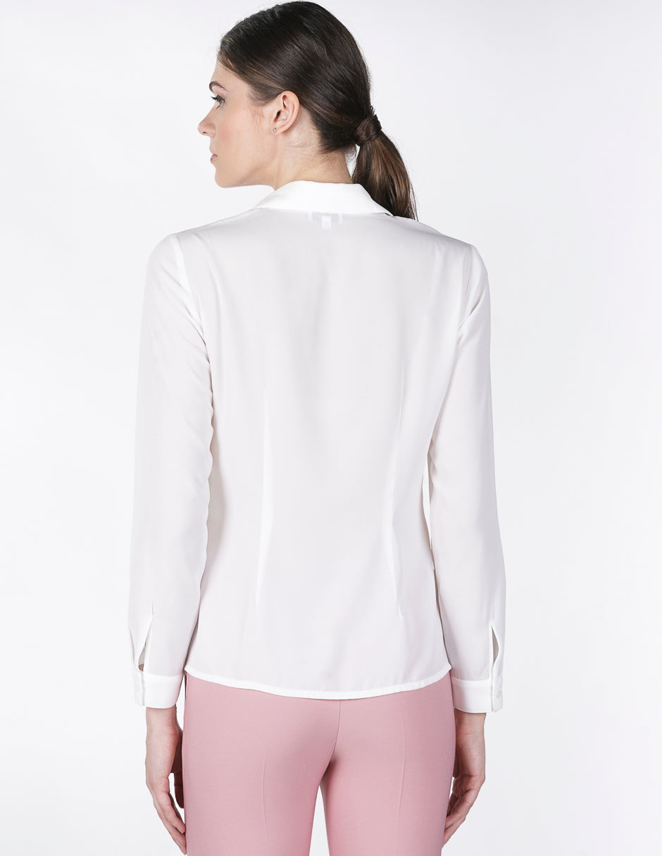 Blusa para Dama Amori Blanca manga larga