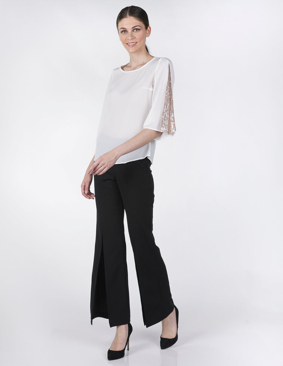 Blusa para Dama Amori Blanca con aplicaciones