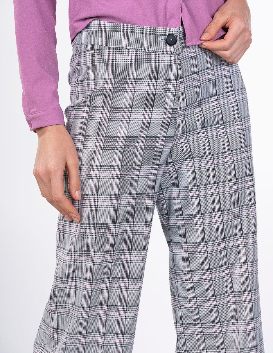 Pantalon para Dama Petite Amori Gris a Cuadros