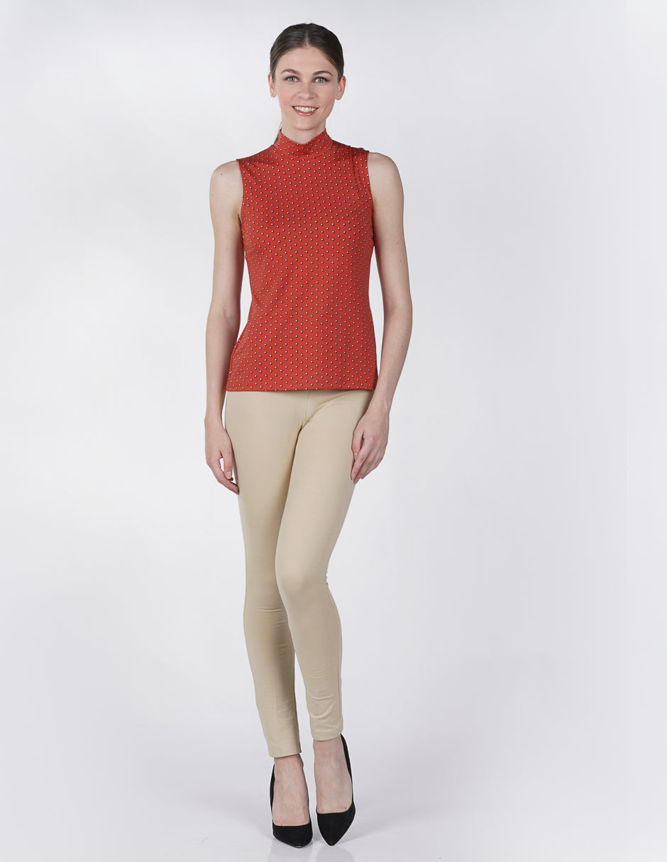 Blusa para Dama Amori Estampada Naranja